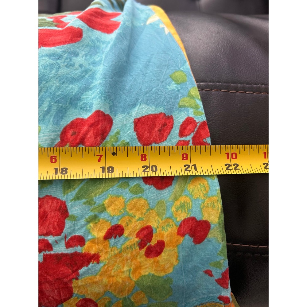 Vintage Jams World Tropical Floral Patchwork Tiered Midi Dress L 2000s Dopamine - Picture 5 of 13